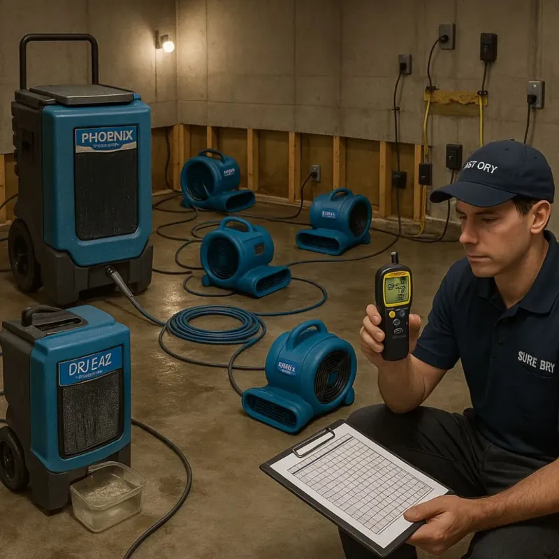 Structural Drying and Dehumidification process in Schnecksville, PA